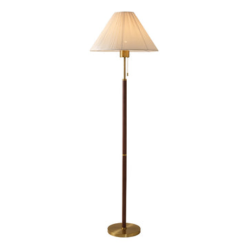 Vintage-style solid wood floor lamp