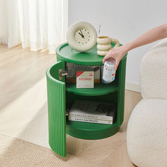 Minimalist Round Wabi-Sabi Style Bedside Storage Cabinet