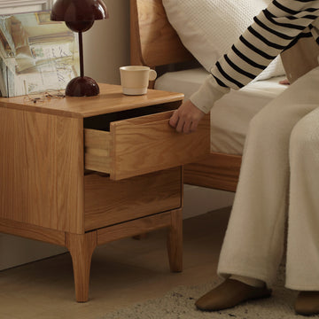 Solid Wood Bedside Table Nordic Simple Bedroom Storage Cabinet