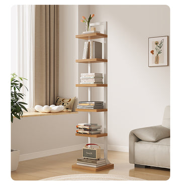 Multi-layer shelf divider for bedside bookshelf