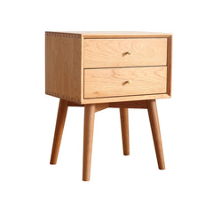 Solid Wood High-Leg Bedside Storage Cabinet