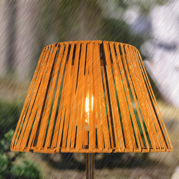 Rattan Solar Powered Floor Lamp For  Outdoor Garden