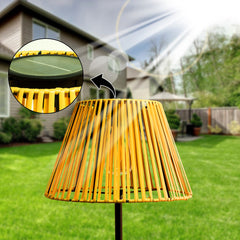 Rattan Solar Powered Floor Lamp For  Outdoor Garden