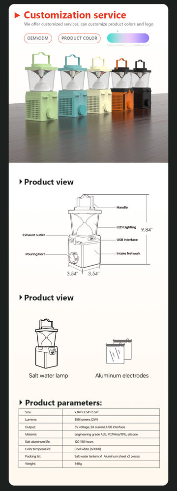 Salt Water Powered Camping and Fishing Light