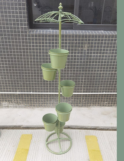 Iron Art Flower Stand Multi-Layer Step-Style Plant Pot Display Rack