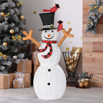 Pre-lit Snowman and Birds for Christmas Indoor & Outdoor Decor