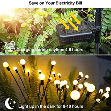 2 Pack LED Solar Firefly Lights for Garden Patio Outdoors Lawn Lights