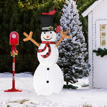 Pre-lit Snowman and Birds for Christmas Indoor & Outdoor Decor