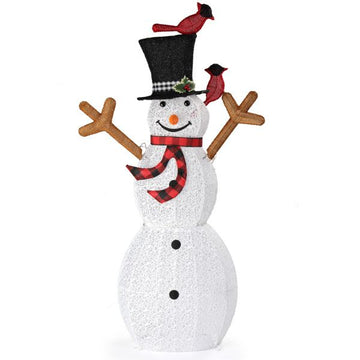 Pre-lit Snowman and Birds for Christmas Indoor & Outdoor Decor