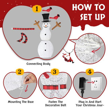 Pre-lit Snowman and Birds for Christmas Indoor & Outdoor Decor