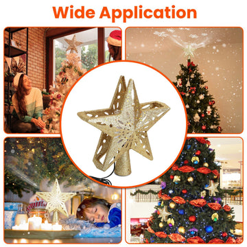 Christmas Tree Topper Star with Projector Light