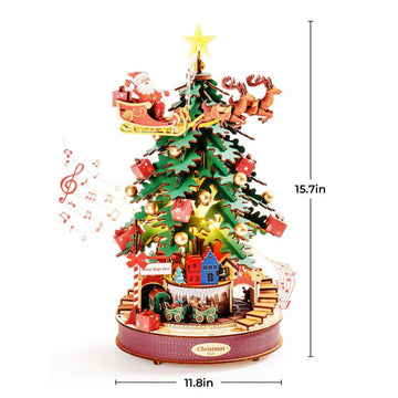 3D Puzzles Wooden Music Box Christmas Melody Tree (319PCS)