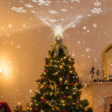 Christmas Tree Topper Star with Projector Light