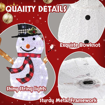 Pre-lit Snowman and Birds for Christmas Indoor & Outdoor Decor