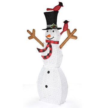 Pre-lit Snowman and Birds for Christmas Indoor & Outdoor Decor