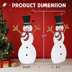 Pre-lit Snowman and Birds for Christmas Indoor & Outdoor Decor