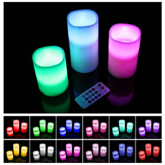 3Pcs Flameless Candles Votive Candles Wireless Battery Operated LED Flickering Candles w/ Remote Control Timer