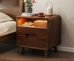 All solid wood bedside table, home bedroom small bedside nightstand, small storage cabinet