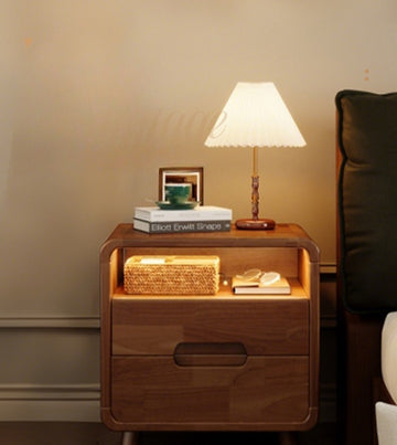 All solid wood bedside table, home bedroom small bedside nightstand, small storage cabinet