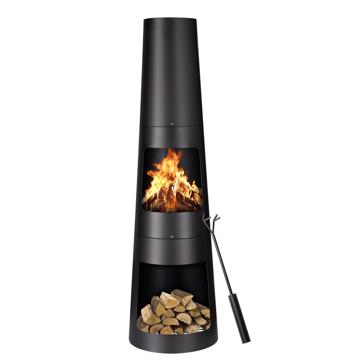 Patio Rocket Cast Iron Chiminea - Outdoor Fireplace