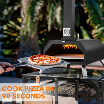 Stainless Steel Outdoor Wood-Fired Pizza Oven with Pizza Stone