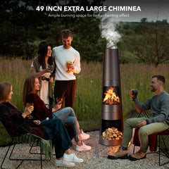Patio Rocket Cast Iron Chiminea - Outdoor Fireplace