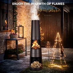 Patio Rocket Cast Iron Chiminea - Outdoor Fireplace