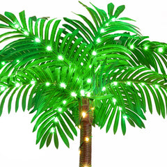 Solar Palm Glow: 7FT Patio Decor