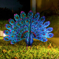 Alpine Garden Art Metal Peacock Statue