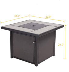 Square Fire Pit Table-dimensions