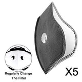 Set of 5 Activated Carbon KN95 Filters for Sport Mask
